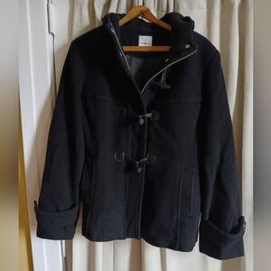 Croft & Bartow Black Hooded Toggle Coat